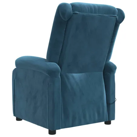 Fauteuil inclinable électrique bleu velours