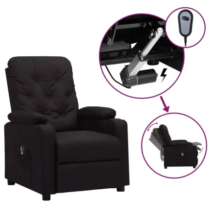 Fauteuil inclinable électrique Noir Similicuir