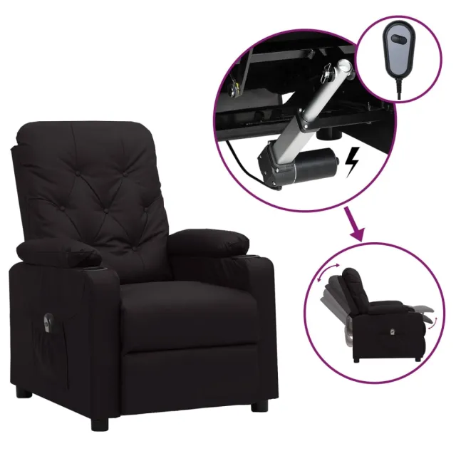 Fauteuil inclinable électrique Noir Similicuir