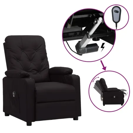Fauteuil inclinable électrique Noir Similicuir