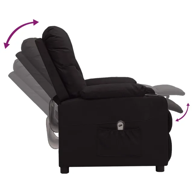 Fauteuil inclinable électrique Noir Similicuir