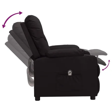 Fauteuil inclinable électrique Noir Similicuir