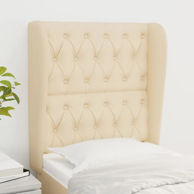 Tête de lit avec oreilles Crème 83x23x118/128 cm Tissu