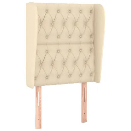 Tête de lit avec oreilles Crème 83x23x118/128 cm Tissu 2