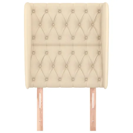 Tête de lit avec oreilles Crème 83x23x118/128 cm Tissu