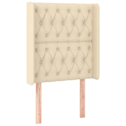 Tête de lit avec oreilles Crème 83x16x118/128 cm Tissu 2