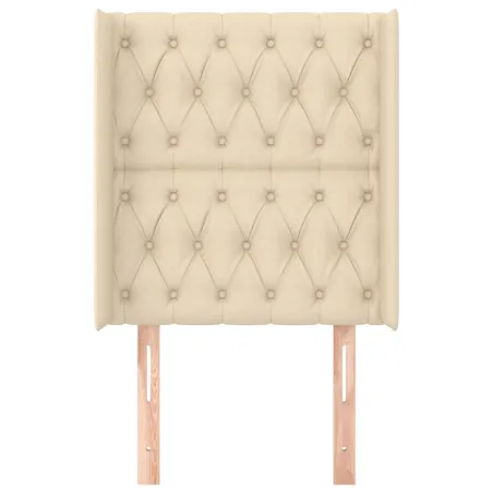 Tête de lit avec oreilles Crème 83x16x118/128 cm Tissu