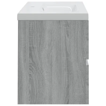 Meuble lavabo avec bassin intégré Sonoma gris Bois d'ingénierie