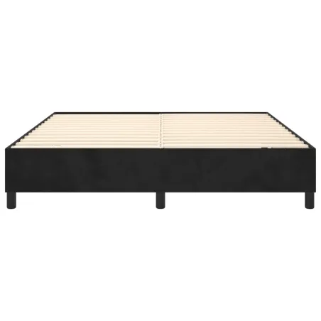 Cadre de lit à ressorts noir 200x200 cm velours