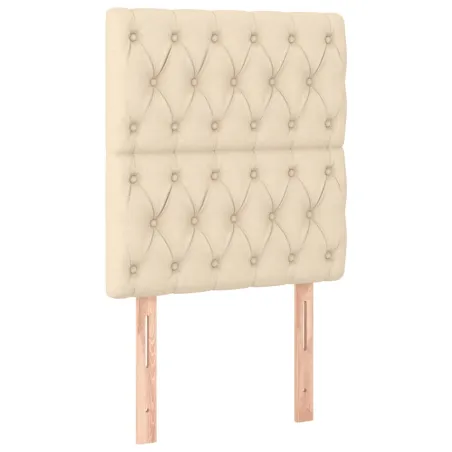 Cadre de lit sans matelas crème 80x200 cm tissu