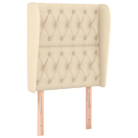 Sommier à lattes de lit avec matelas Crème 80x200 cm Tissu