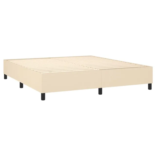Sommier à lattes de lit et matelas et LED Crème 160x200cm Tissu