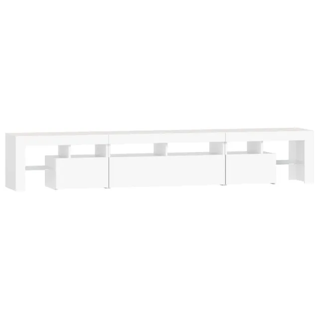 Meuble TV avec lumières LED Blanc 230x36,5x40 cm