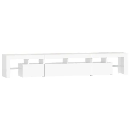 Meuble TV avec lumières LED Blanc 230x36,5x40 cm