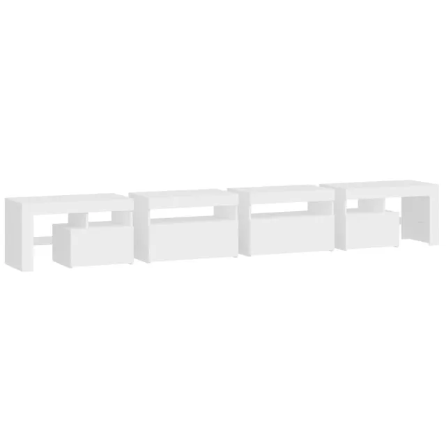 Meuble TV avec lumières LED Blanc 260x36,5x40 cm