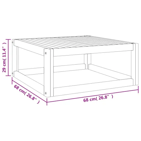 Salon de jardin 7 pcs avec coussins gris clair bois massif