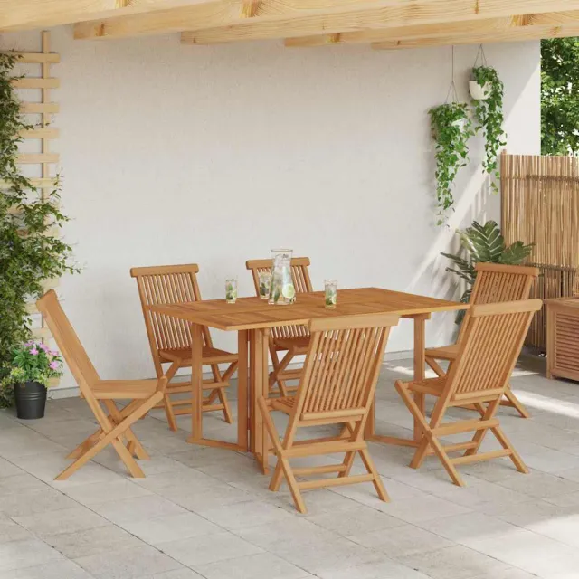Ensemble de salle à manger pour jardin 7 pcs Marron