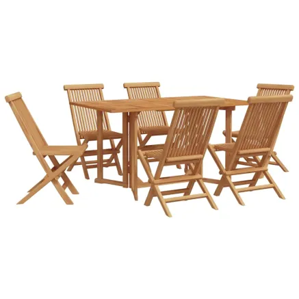 Ensemble de salle à manger pour jardin 7 pcs Marron 2