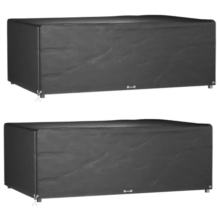 Housses de salon de jardin 2 pcs 12 œillets rectangulaire