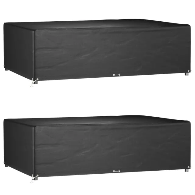 Housses de salon de jardin 2 pcs 12 œillets rectangulaire