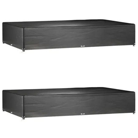 Housses de salon de jardin 2 pcs 16 œillets rectangulaire