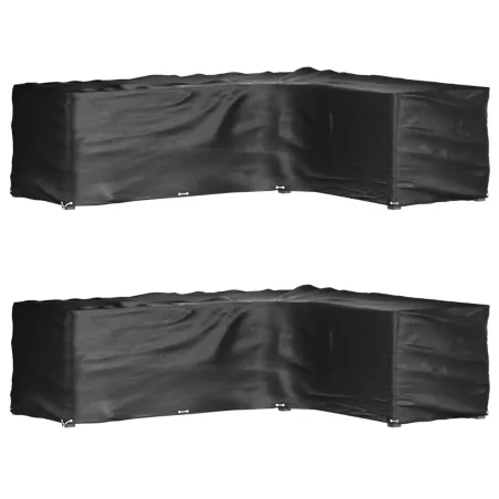 Housses de salon de jardin en forme de L 2 pcs 18 œillets