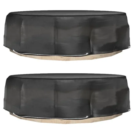 Housses pour salon îlot 2 pcs 8 œillets Ø188x50 cm rond