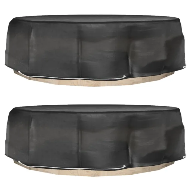 Housses pour salon îlot 2 pcs 8 œillets Ø188x50 cm rond