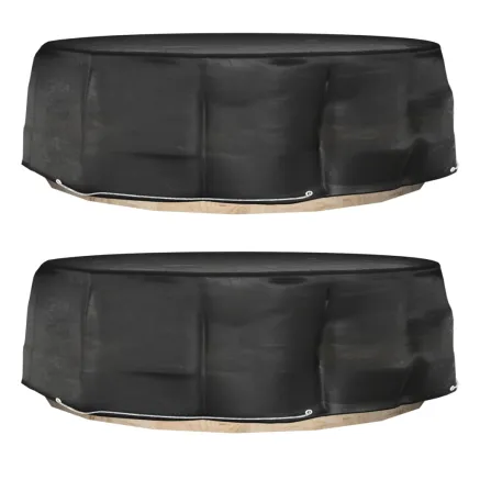 Housses pour salon îlot 2 pcs 10 œillets Ø236x67 cm rond