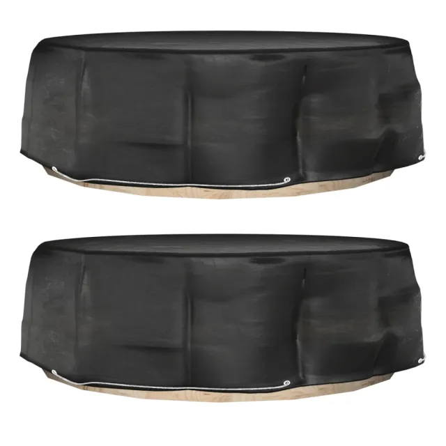 Housses pour salon îlot 2 pcs 10 œillets Ø236x67 cm rond