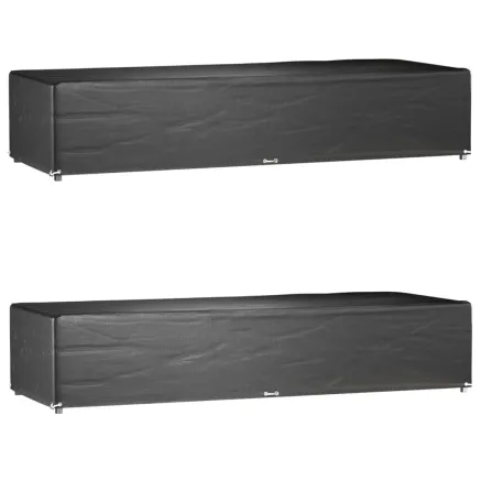 Housses pour chaise longue 2 pcs 12 œillets 205x75x40 cm PE