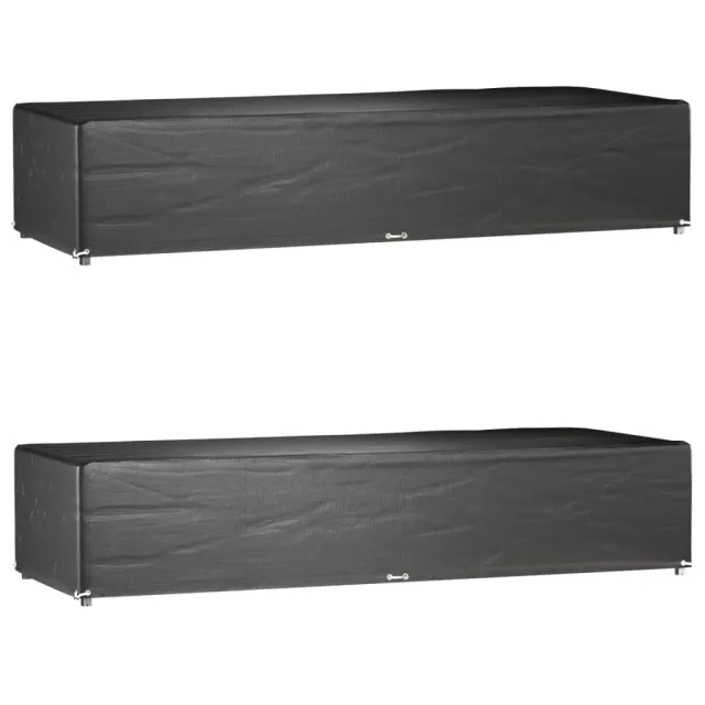 Housses pour chaise longue 2 pcs 12 œillets 205x75x40 cm PE