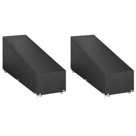 Housses pour chaise longue 2 pcs 12 œillets 200x65x35/60 cm PE