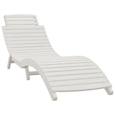 Chaises longues lot de 2 blanc 184x55x64 cm bois massif acacia