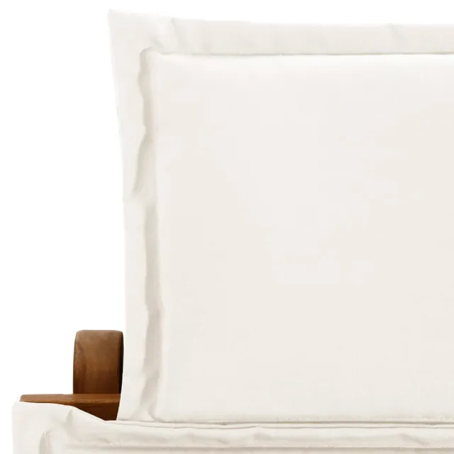 Chaises longues et coussins 2pcs Crème blanc Bois massif acacia