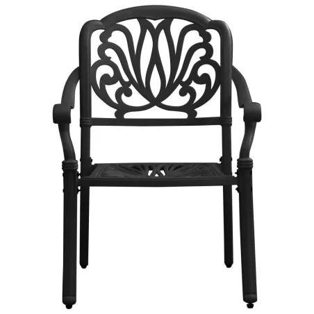 Chaises de jardin lot de 2 Aluminium coulé Noir