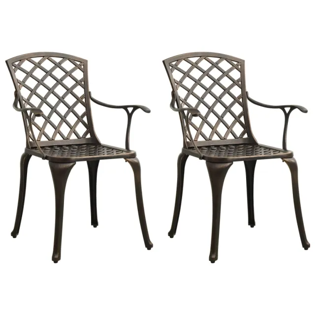 Chaises de jardin lot de 2 Aluminium coulé Bronze