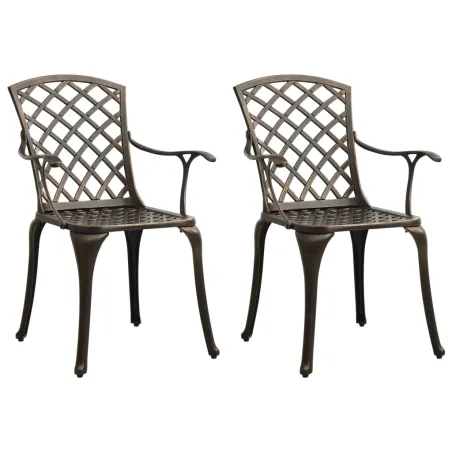 Chaises de jardin lot de 2 Aluminium coulé Bronze