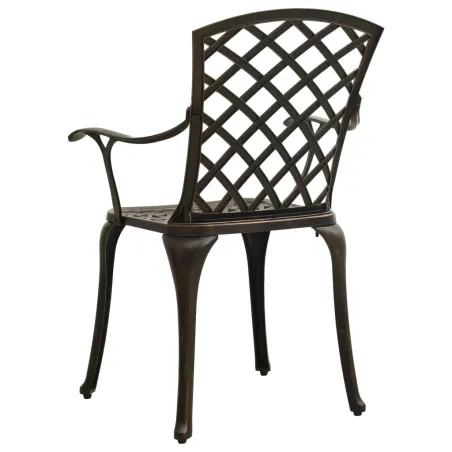 Chaises de jardin lot de 2 Aluminium coulé Bronze