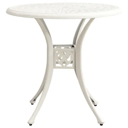 Table de jardin Blanc 78x78x72 cm Aluminium coulé 2