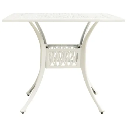 Table de jardin Blanc 90x90x73 cm Aluminium coulé 2