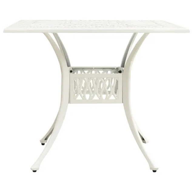 Table de jardin Blanc 90x90x73 cm Aluminium coulé