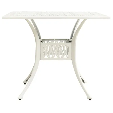 Table de jardin Blanc 90x90x73 cm Aluminium coulé