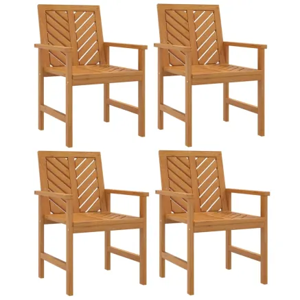 Chaises à manger de jardin lot de 4 bois massif d'acacia 2