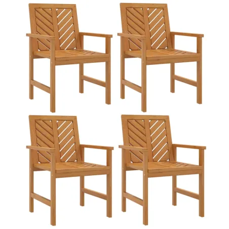 Chaises à manger de jardin lot de 4 bois massif d'acacia