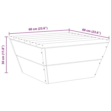 Table de jardin 60x60x30 cm Bois d'épicéa imprégné