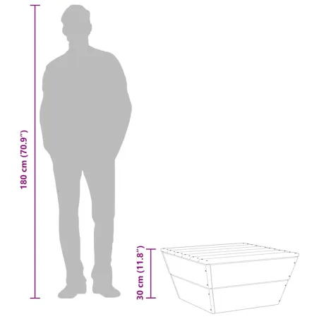Table de jardin 60x60x30 cm Bois d'épicéa imprégné
