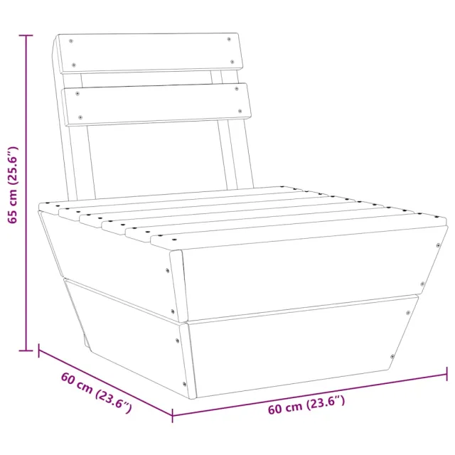 Canapé central sectionnel palette Bois d'épicéa imprégné