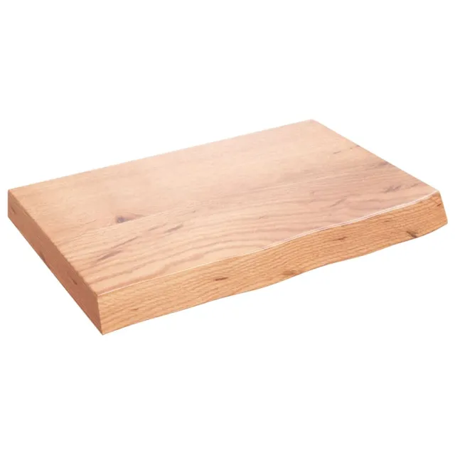 Dessus de table marron clair bois chêne massif traité