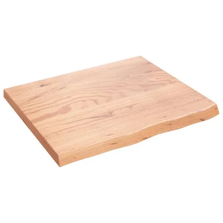 Dessus de table marron clair bois chêne massif traité